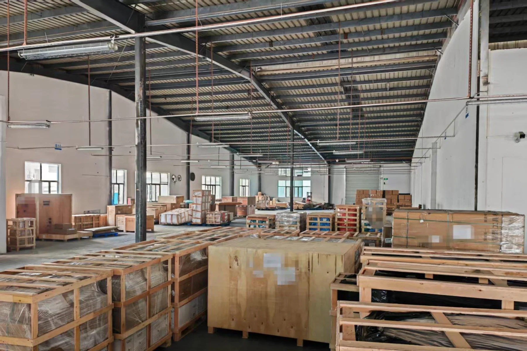 A real Buildcargo warehouse scene with organized packed cargo